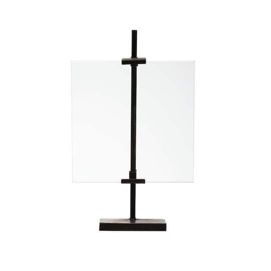 Hello Honey® Black Adjustable Metal Stand & Glass 10" x 16.75" Floating Photo Frame